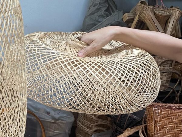 Traditional Thai Handwoven Bamboo Fish Trap/ Lamp - Image 2